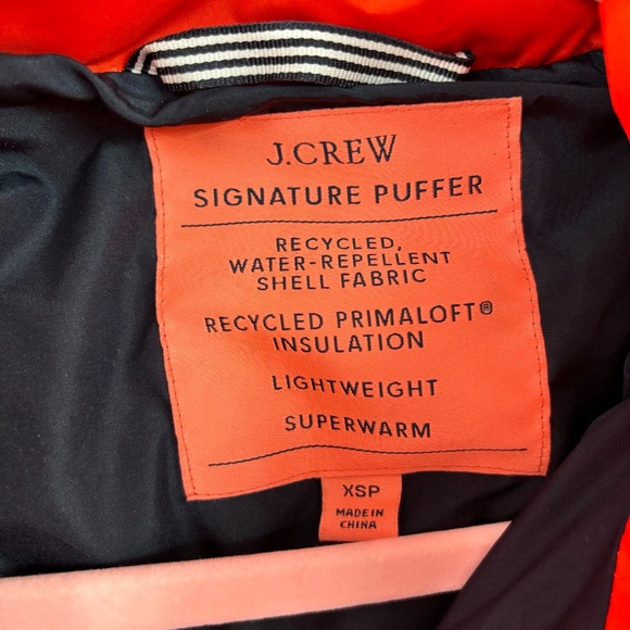J Crew Women's Signature Puffer Red Orange Size XSP - Picture 3 of 13